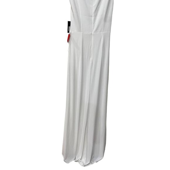 Ieena for Mac Duggal Crystal Buckle Side Knot Jersey Gown Size 2 - Picture 13 of 14